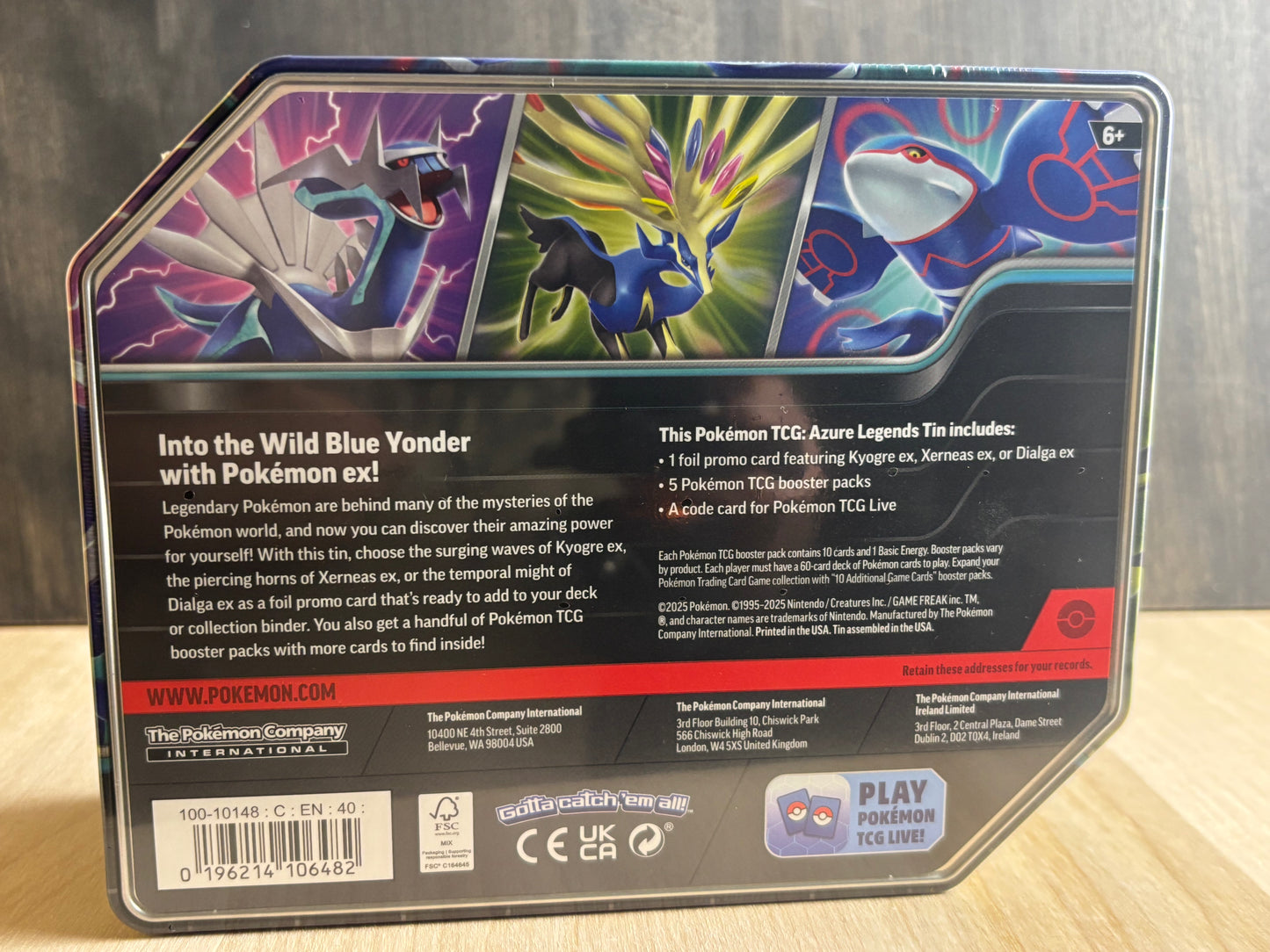 Azure Legends Tin - Kyogre